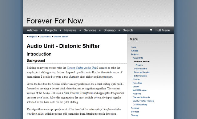 Forever For Now Diatonic Shifter page on the 25th of January, 2007.