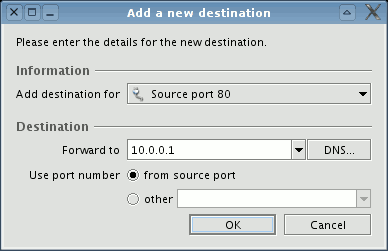 Adding a destination for load-balancing.