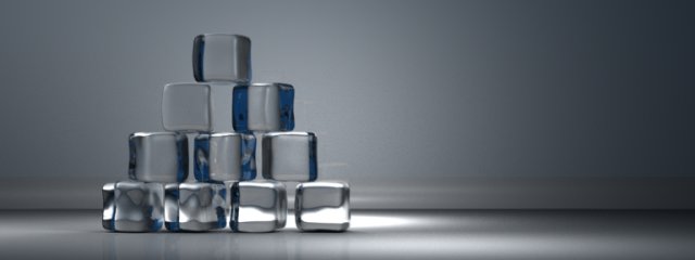 Final ice cube logo stack rendered using Yafray