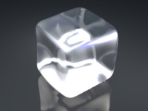 3D model of an ice cube rendered using Bledner